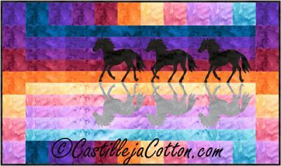 Horses at Sunset Pattern by Castilleja Cotton