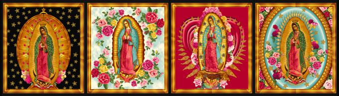 12" PANEL Inner Faith Our Lady of Guadalupe in Gold Frames Bright