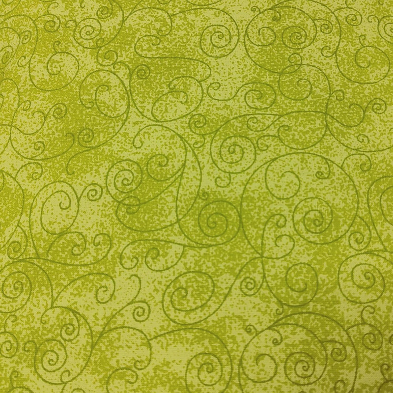 108" Wide Lime Green w Swirls