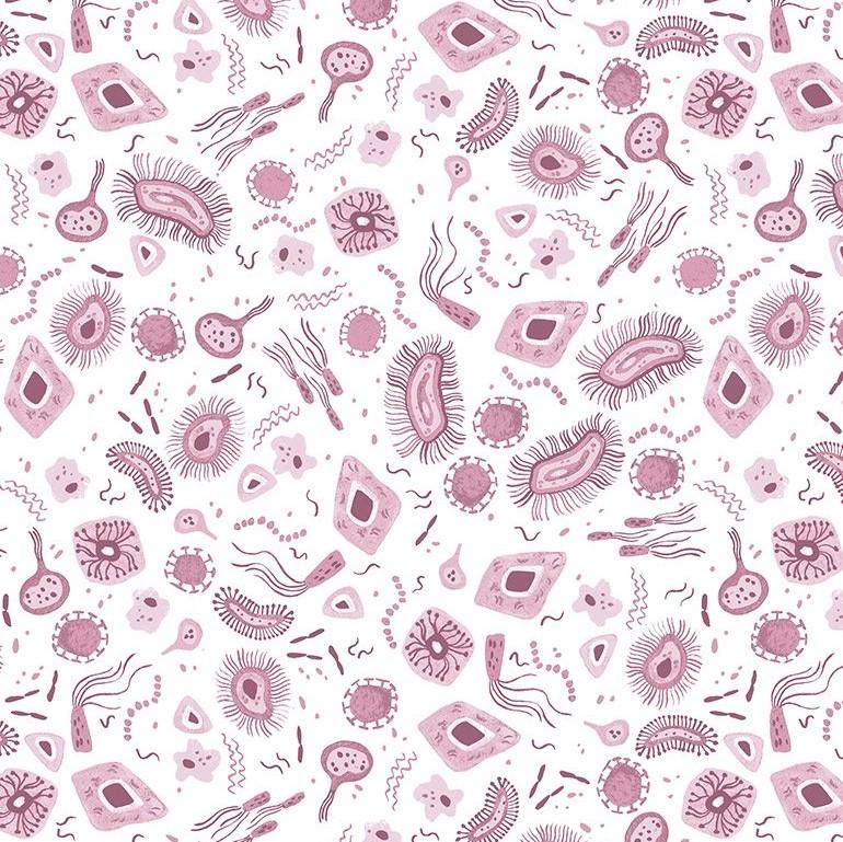 SALE: White w Pink Microbes
