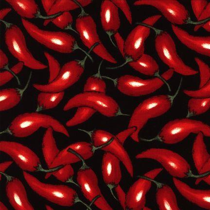 Black with red chilis
