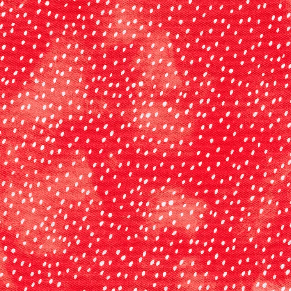 strawberry seed fabric White Seeds on Mottled Red