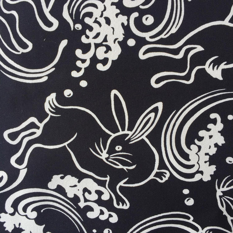 Black Lg rabbit print canvas