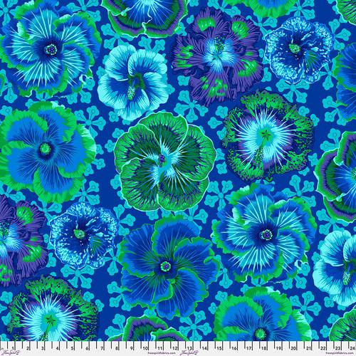 Floating Hibiscus in Blues & Greens