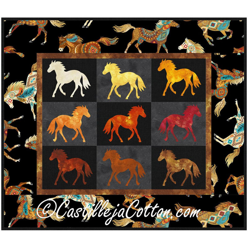 Painted Ponies Pattern by Castilleja  Cotton