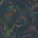 108" Black w Multi Dots Shaped in Clouds, circles & masks