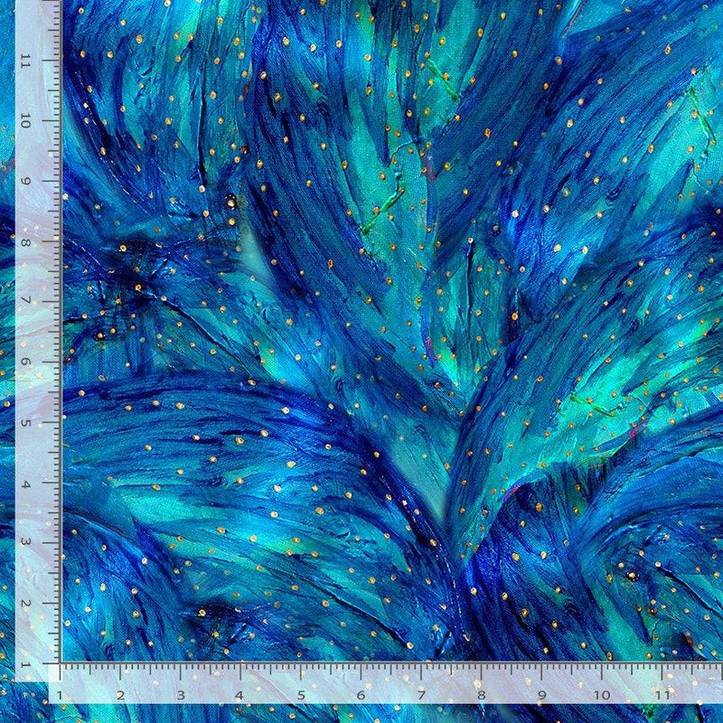 108" Blue & Turquoise w Gold Dots