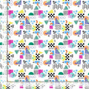 108" White w Geometric Graffiti