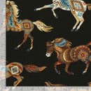 Black w SW Color Horses tan horses, teal, orange