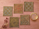 Sashiko Coaster Collectn Brown