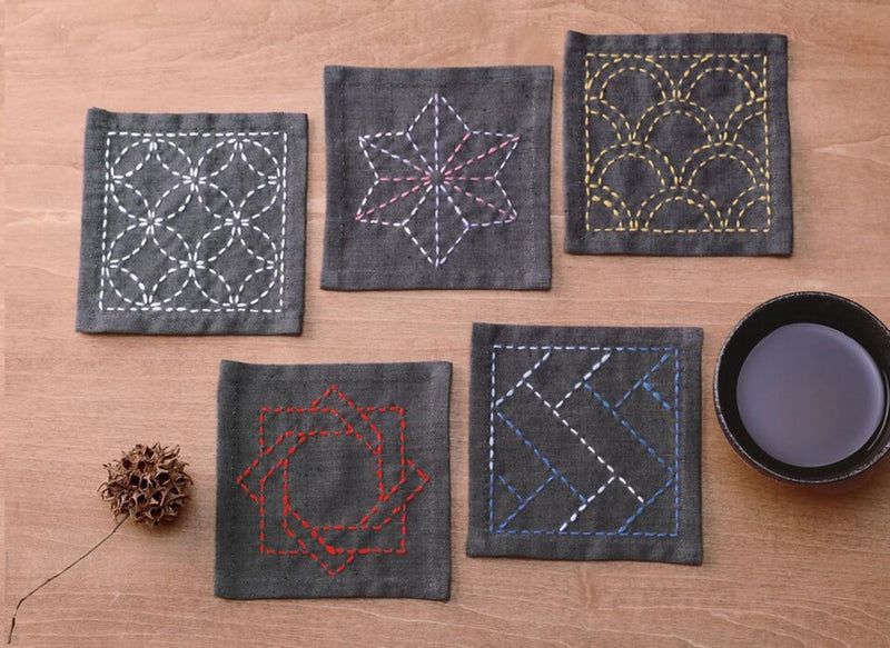 Sashiko CoasterCollection Grey