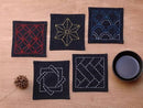 Sashiko Coaster Collection black