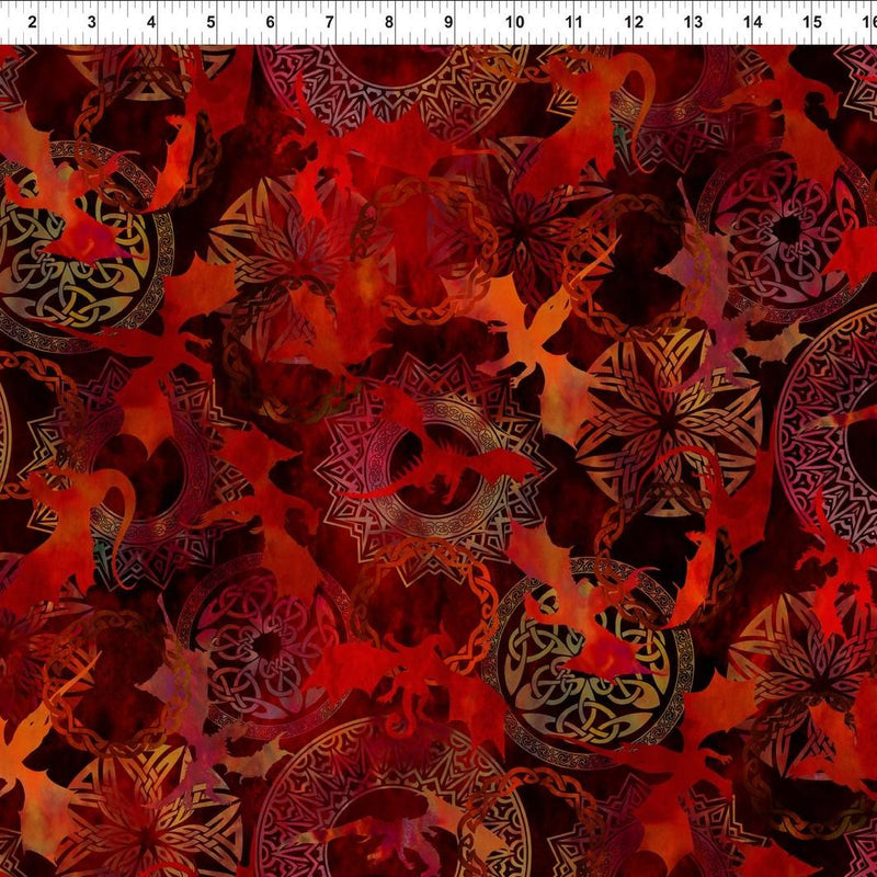 Flying Dragons on Red