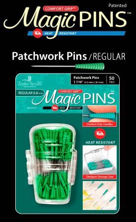 Magic Pins 1 7/16" Reg .6 mm Patchwork Pins Green 50 Ct