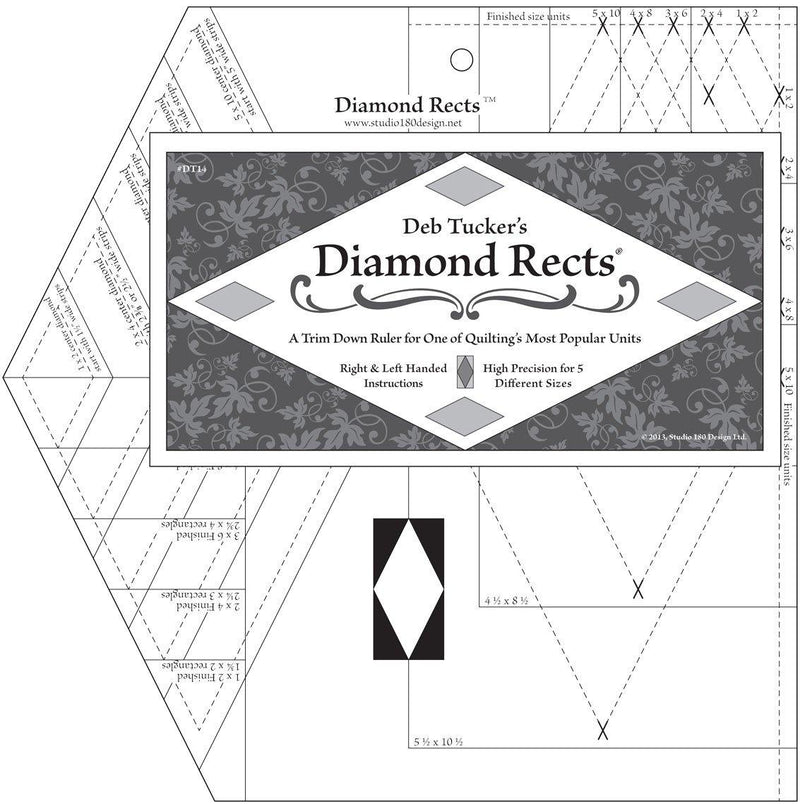 Diamond Rects Tucker Ruler Half Rectangles, Framed Diamonds