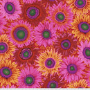 Kaffe Pink Orange Red Sunflower Van Gogh, Red