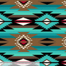 Fleece Turq  Brown Native Design Raindance Teal  58 inches