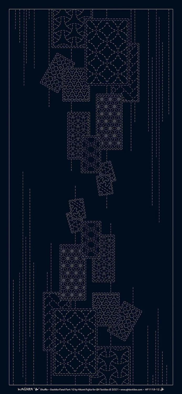 Sashiko Panel Shuffle Navy
