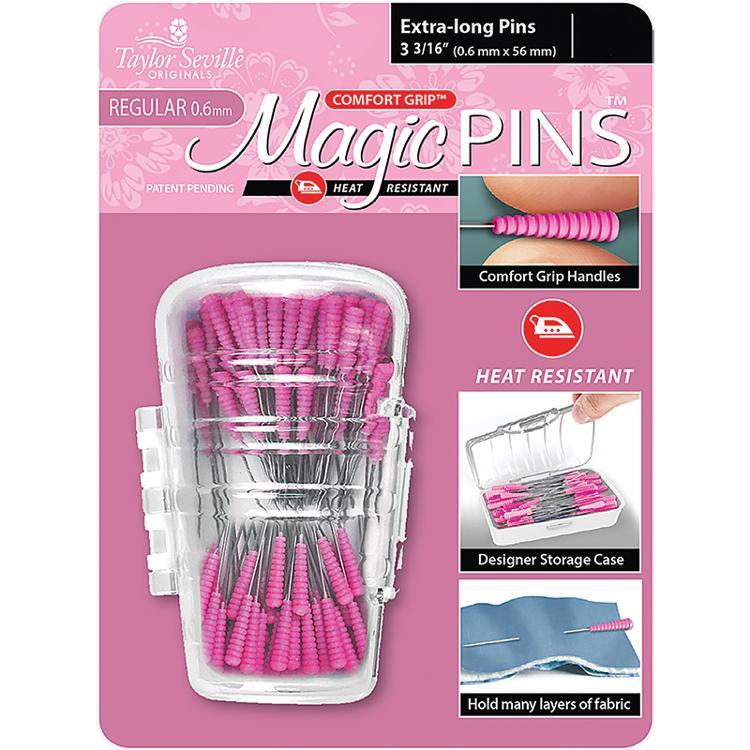 Magic Pins 2 1/4" X-Long 50pc Pink Heads