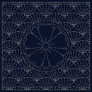 Sashiko Cloth Ken-Zakura Flower w fans all around