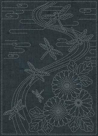 Sashiko Cloth Dragonfly Blue