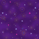 Laurel Burch Basic Hearts Purplel Gold Metallic