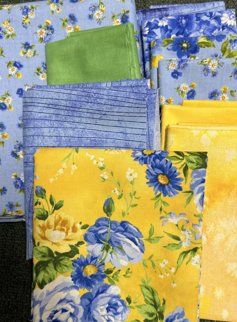 Braided Quilt As You Go Table Runner Kit Blue & Yellow