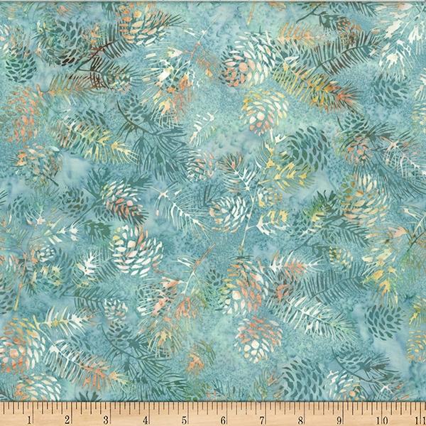 Light Teal w Pinecones & Needles