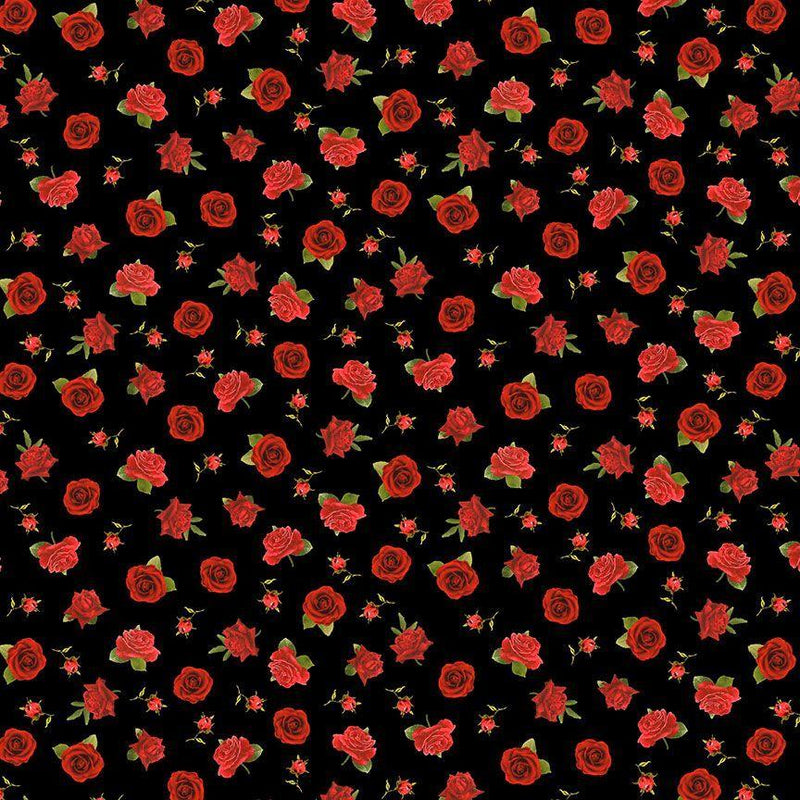 Mini Vintage Rose on Black
