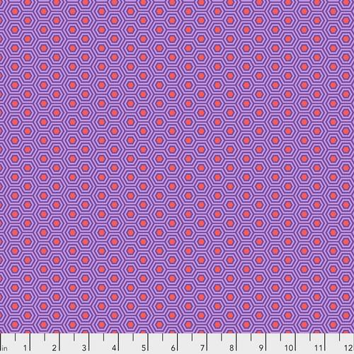 Purple Hexagons w Coral Dots