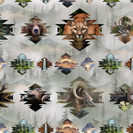 Animal Faces in Delectible Mountains Pattern