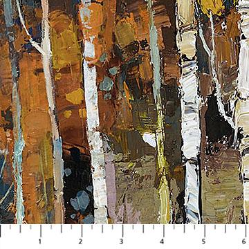 Aspen Trees in Blues & Golds with White