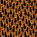 Black Cats on Orange w Colored Eyes