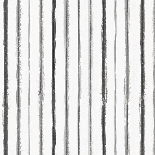 Black & Gray Stripe on White 55% Linen 45% Cotton