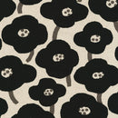 Black & Tan Florals on Tan Cotton Flax Prints
