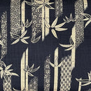Black w Tan Bamboo Shoots Printed Poplin