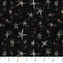 Black w Taupe, Grey & Orange Stars
