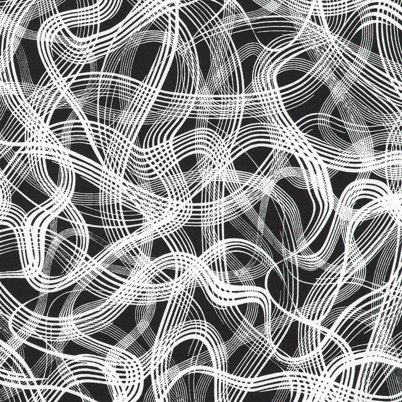 Black with White multi lined waves crossing