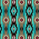 Blanket Stripe Turq Brown Red Raindance