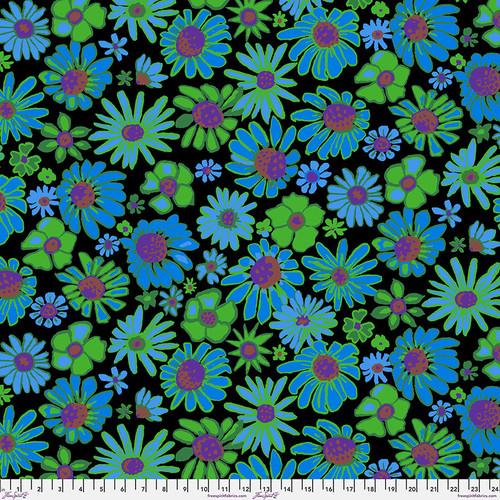 Blue Green Purple Flower on Black Bloomers