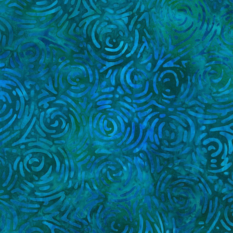 Blue Green w Spriral Flowers