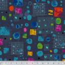 Blue w Paint Splotches & Grafitti