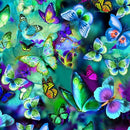 Bright Butterflies on Dark Background