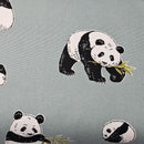 Bright Seafoam w Pandas Oxford Cotton approx 3"