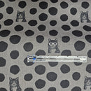 Canvas Gray w Black Dots & Cats
