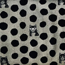 Canvas Gray w Black Dots & Cats