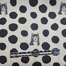 Canvas Tan w Black Dots & Cats