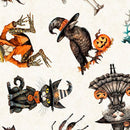 Charaters Toss on Cream Cats, Girls, Bats, Skeletons, Owls & Pumpkins