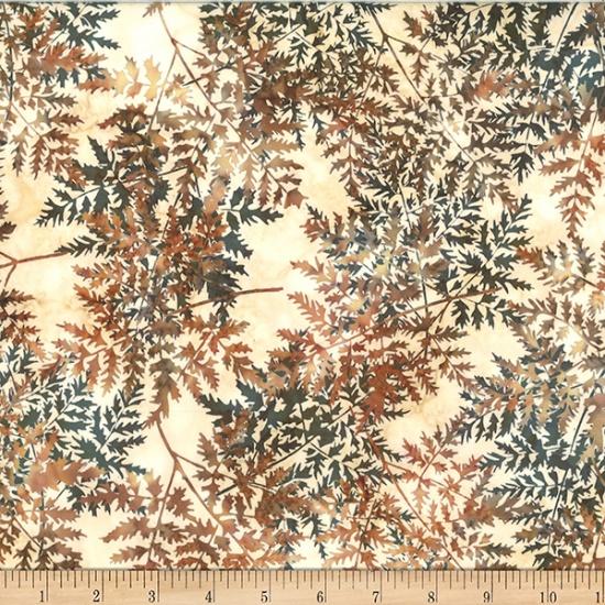 Cream/Tan w Rust Leaves Dark to Light Rust w Hint of Gray