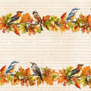 Cream Multi Border Stripe 24x44", Birds, Leaves & Berries